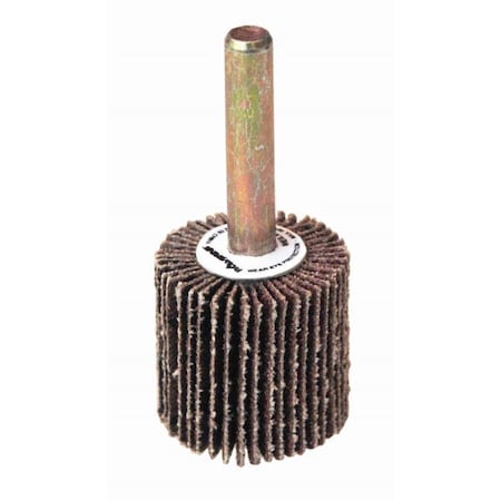 Weiler 1" x 1" x 60AO Wolverine Coated Abrasive Flap Wheel, 1/4" Stem 30720